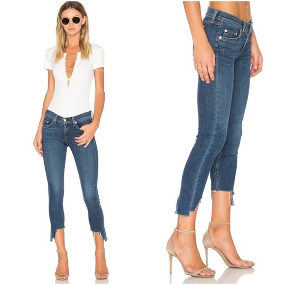 Rag Bone Hampton Cate Jeans Raw Hem Mid 